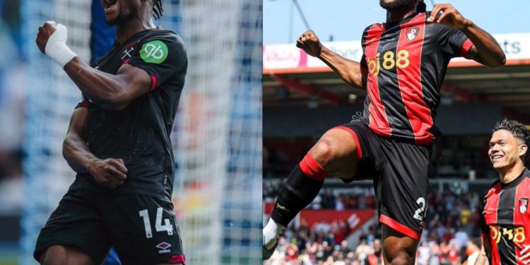 ghanaian players abroad kudus scores first goal in four months as semenyo stars against man united