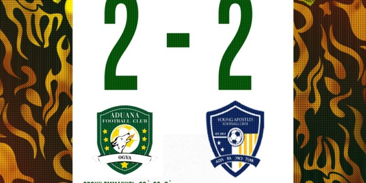 gpl 2024 25 young apostles draw with aduana in dormaa