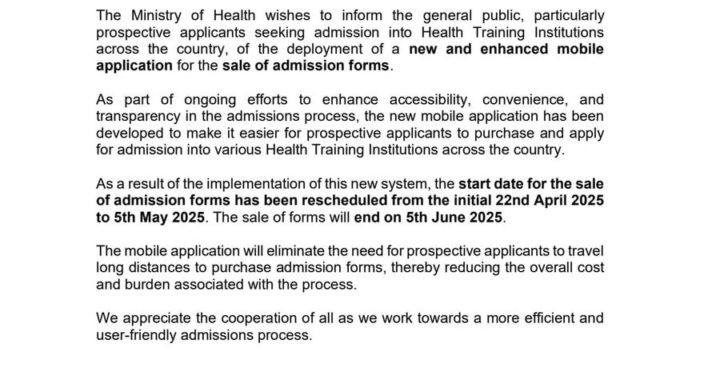 health ministry launches enhanced mobile app for admission forms sale rescheduled to may 5