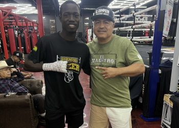 John Laryea trains with 2024 Ring Magazine Trainer of the Year Robert Garcia in US
