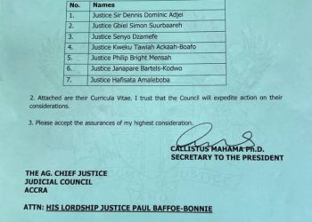 Mahama recommends nomination of 7 Justices to Supreme Court