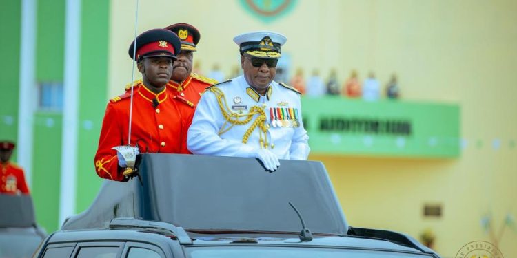 pictures mahama wears naval uniform to ghana military academy graduation