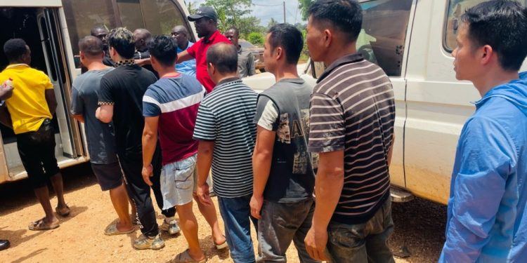 police cracks down on illegal mining 26 arrested in major galamsey bust near samreboi