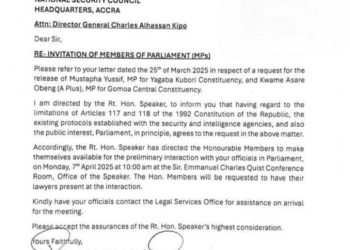 Speaker approves NIB’s request to meet 2 MPs, Mustapha Yussif and A Plus, to aid investigations