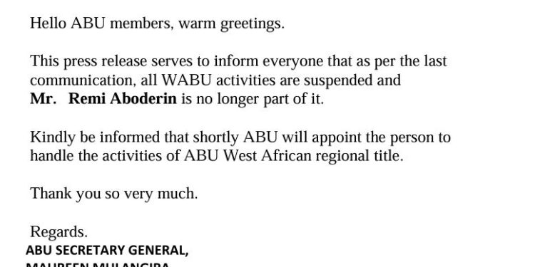 west african boxing union suspends president remi aboderin