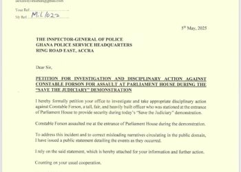 Afenyo‑Markin petitions IGP to probe Constable Forson for assaulting him