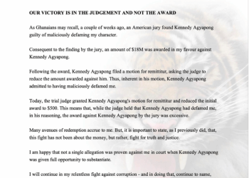 Anas vrs. Kennedy Agyapong: U.S. Court slashes $18m defamation fine to $500
