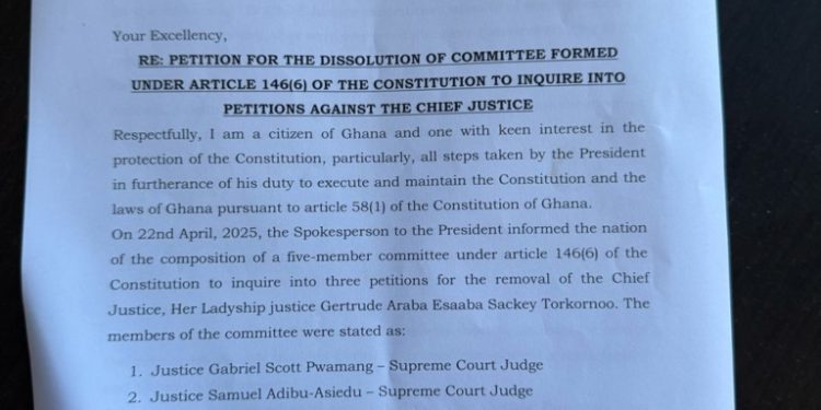 citizen petitions mahama to disband cj probe cttee over secret meeting by some cttee members