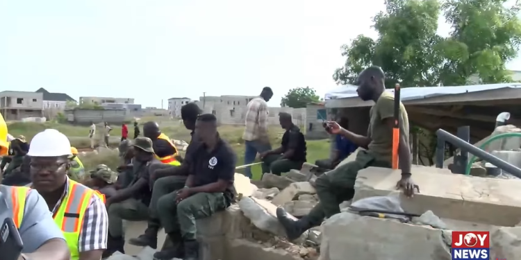 g a regional minister leads demolition of illegal structures on lashibi ramsar site