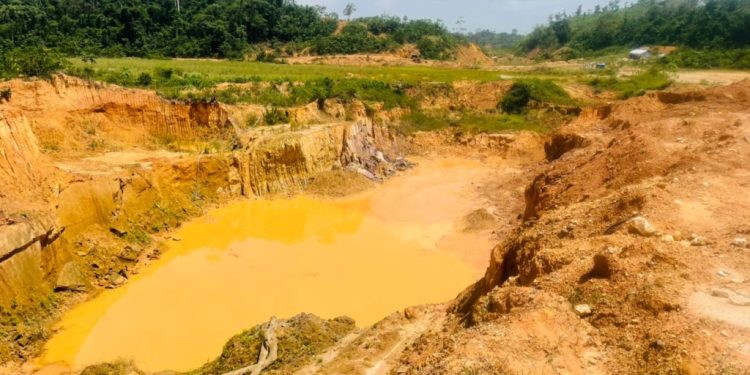 galamsey 9 arrested 4 excavators seized in raid at akani