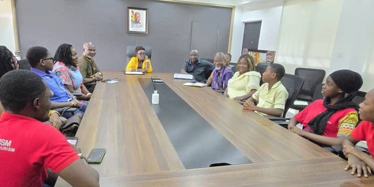 kids in tourism pays courtesy call on minister of tourism culture and creative arts