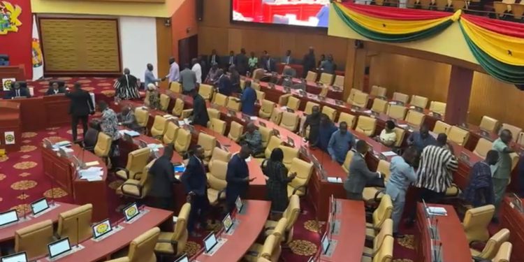 minority mps walk out of parliament over harsh bail conditions for chairman wontumi