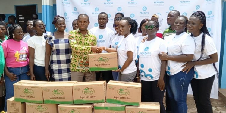 pedato foundation donates sanitary pads at adagya d a school to fight period poverty