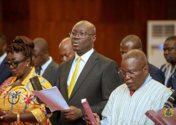 Photos: Mahama swears in new members of NDPC