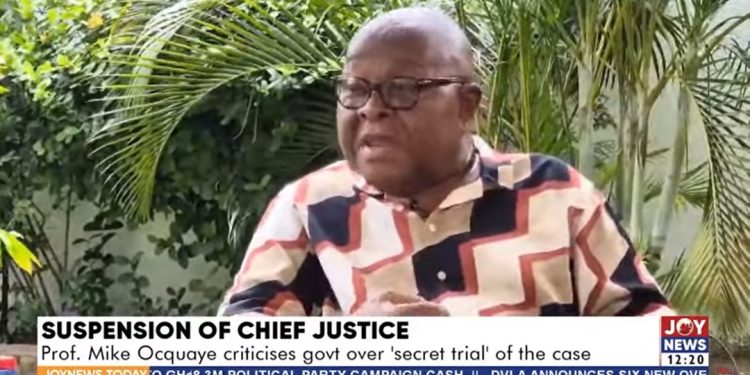 prof mike oquaye accuses govt of secret trial of chief justice