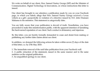 Sam George demands retraction of Lexus gift allegation by NPP activist