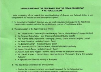 Transport Minister inaugurates 10 member Task Force to establish new national airline