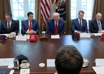 Trump tells business chiefs he needs ‘little bit of time’ as US economy shrinks