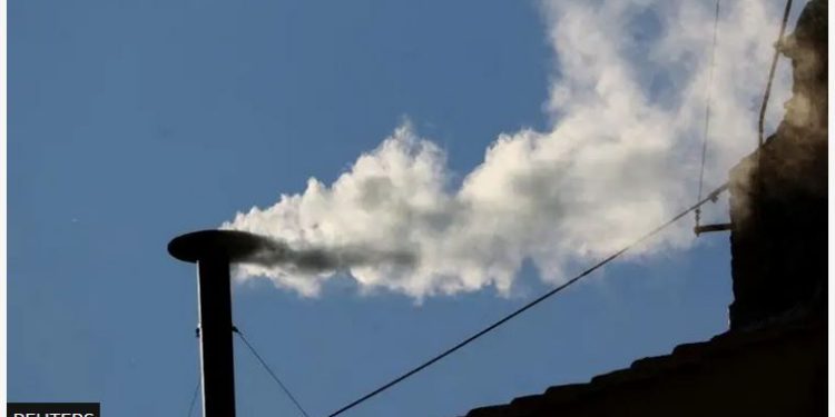 white smoke emerges and cheers erupt at the vatican as a new pope is elected