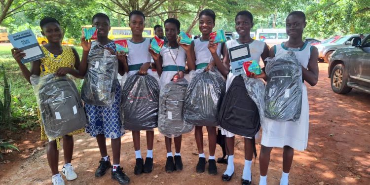 ahafo rcc and netcentric campaigns donate sanitary pads learning materials to 500 girls to promote menstrual hygiene