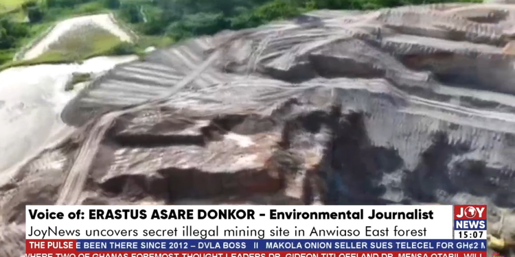 armed soldiers allegedly guarding illegal mining site in anwiaso east forest reserve
