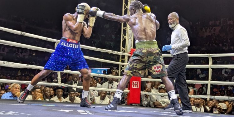 battle of the beasts theo allotey batters daniel gorsh to win wbo african bantamweight title