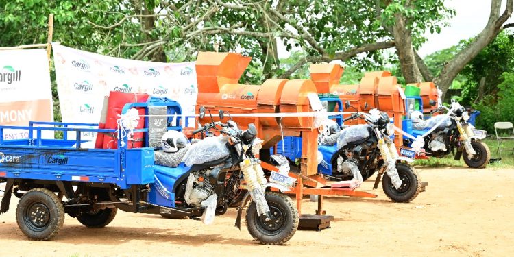 care ghana cargill hand over agro processing equipment to women producer groups in ashanti central regions