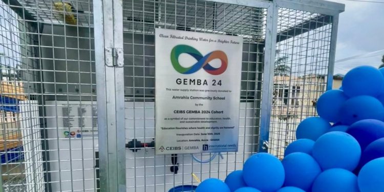 ceibs global emba 2024 cohort commissions water supply station for amrahia community school