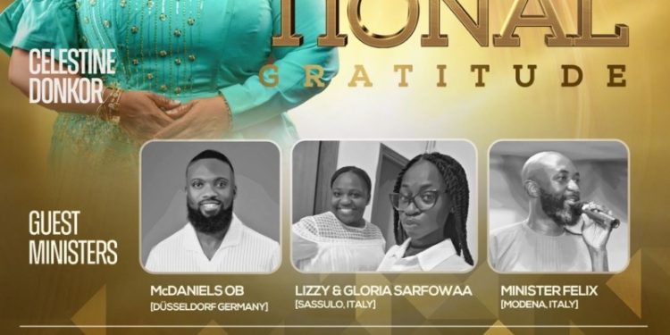 celestine donkor headlines exceptional gratitude concert in italy