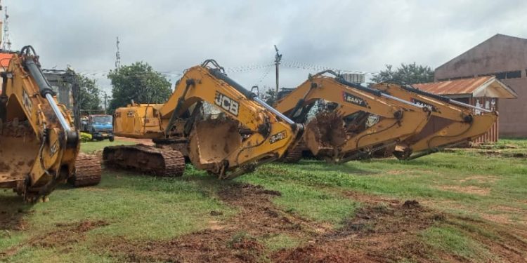 five excavators guns seized in joint anti galamsey raid in ahafo ano south west