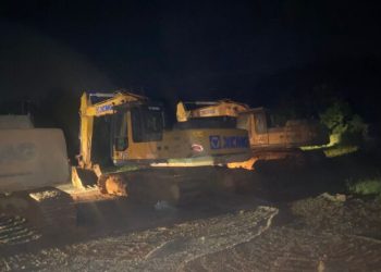 Galamsey fight: 4 excavators seized at Kyebi; offenders flee Birim River