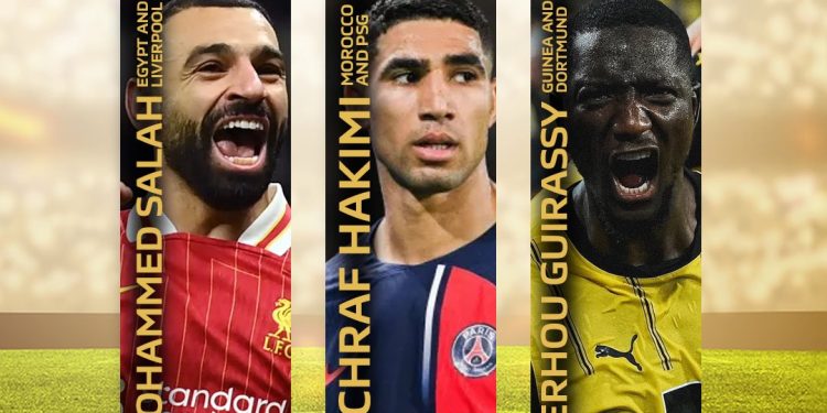 ghana football awards salah hakimi guirassy nominated for best african international