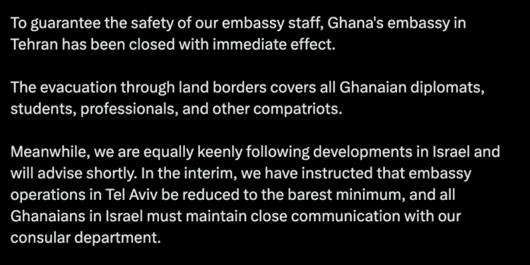Ghana to evacuate citizens from Iran – Foreign Affairs Minister 1 ghana to evacuate citizens from iran foreign affairs minister