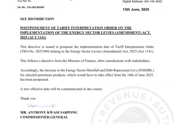 GRA postpones implementation of Energy Sector Levy