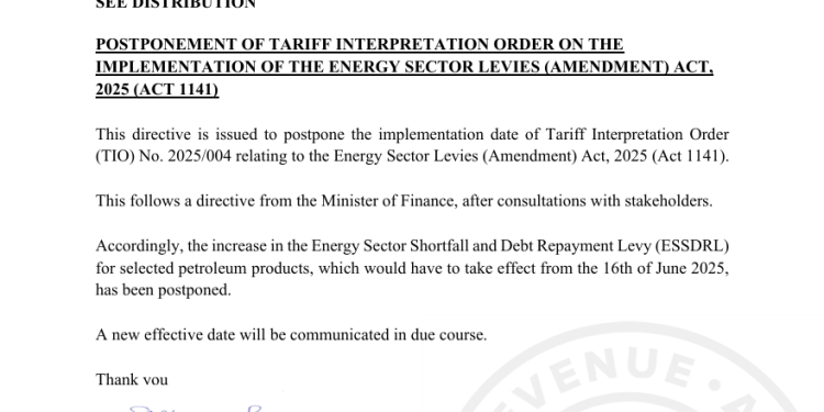 gra postpones implementation of energy sector levy