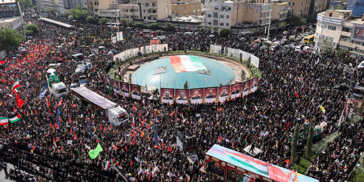 iran holds funeral for commanders and scientists killed in war with israel