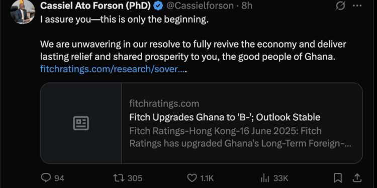 just the beginning finance minister ato forson hails fitch ratings boost for ghana