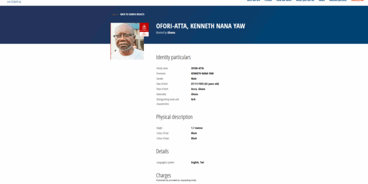 ken ofori atta listed on interpol red alert over using public office for profit