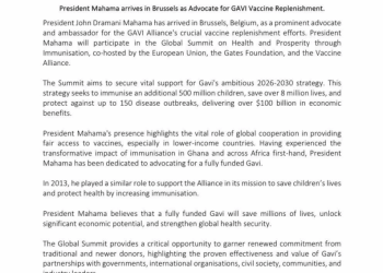 Mahama in Brussels to champion global vaccine access at Gavi Summit