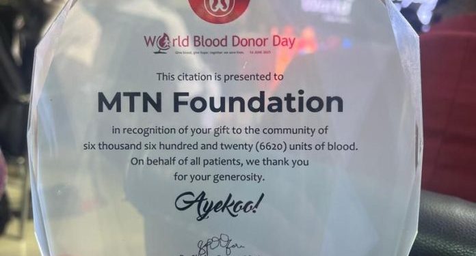 mtn ghana foundation named ghanas top corporate blood donor