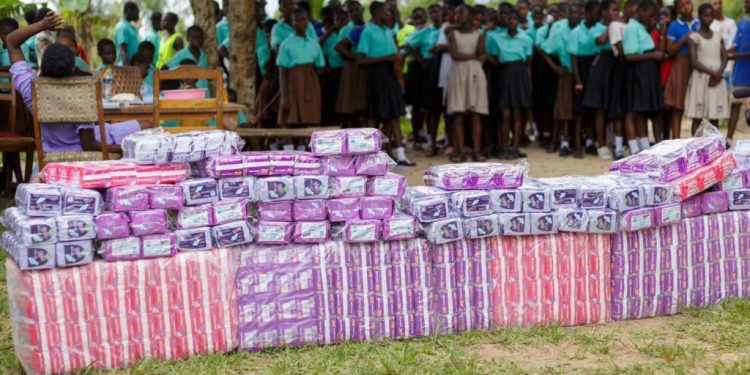 obaasima donates over 2000 sanitary pads to mark menstrual hygiene day empowering girls in western region