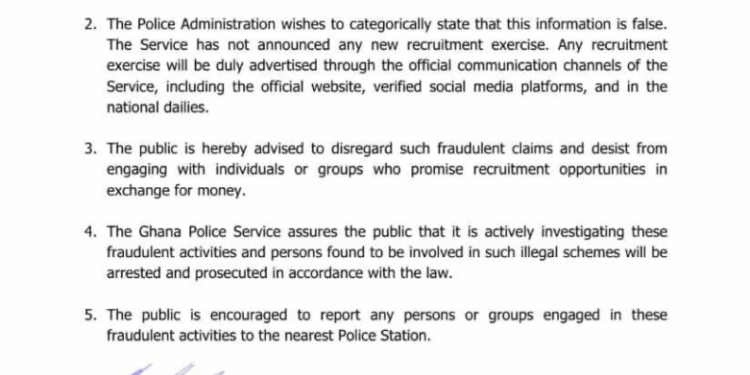 police warns public against fake recruitment scam