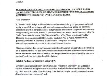 Private citizen petitions Mahama to sack GIFEC CEO Rashid Tanko-Computer over alleged ‘fake’ PhD