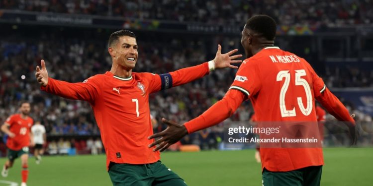 ronaldo fires portugal into nations league final with 2 1 win over germany in munich