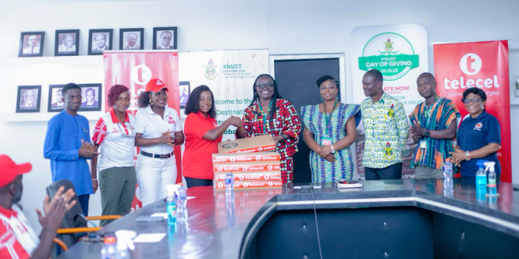 telecel ghana foundation donates 100 laptops to knust to support deprived students