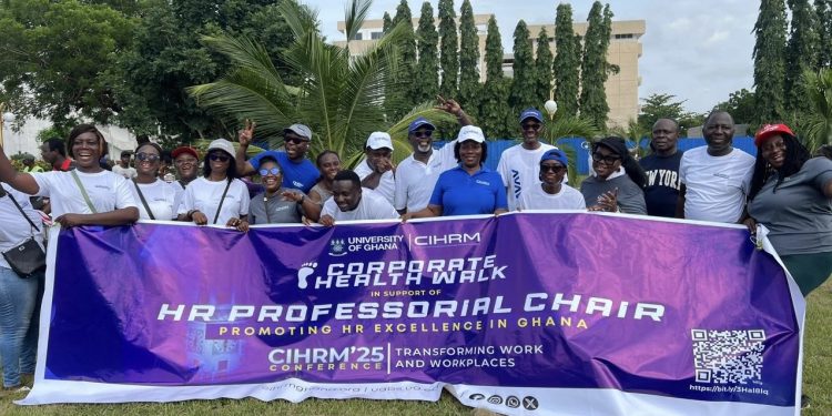 ugbs cihrm ghana hold corporate health walk to support hrm professorial chair fundraising
