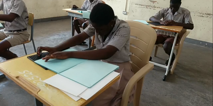 visually impaired candidates write bece with braille system