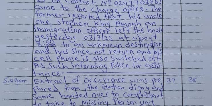 burnt body of missing immigration officer found at kwabenya