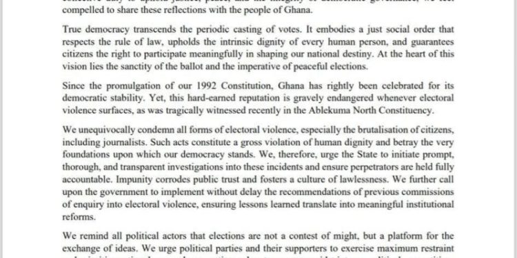 catholic bishops call for rule of law over recent electoral violence and cj suspension