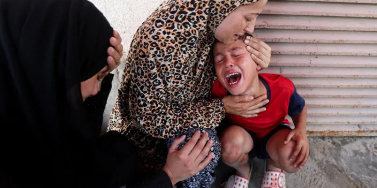 children queuing for supplements killed in israeli strike in gaza hospital says